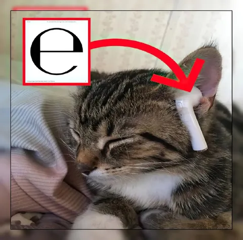 Кот с перевязанным ухом