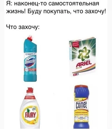 Самостоятельная жизнь и бытовая химия
