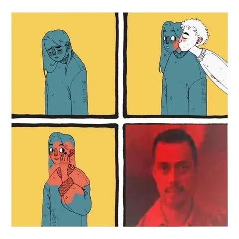 Поцелуй и красное лицо
