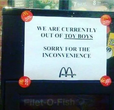 McDonald's Out of Toy Boys