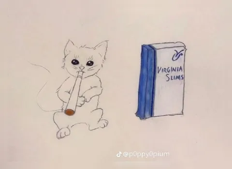 Kitten Smoking Virginia Slims