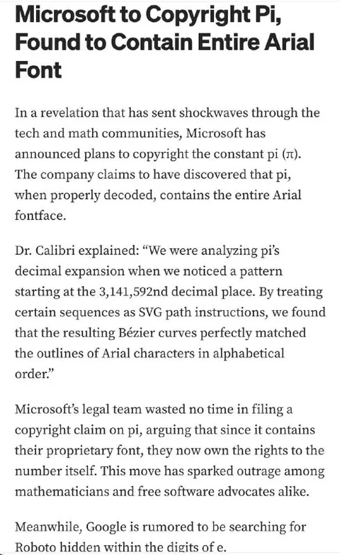 Microsoft Copyrights Pi