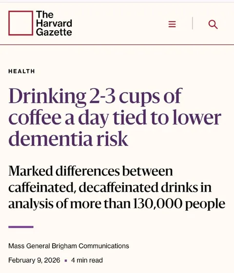 Coffee Linked to Lower Dementia Risk