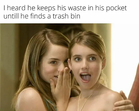 Keeping Trash in His Pocket