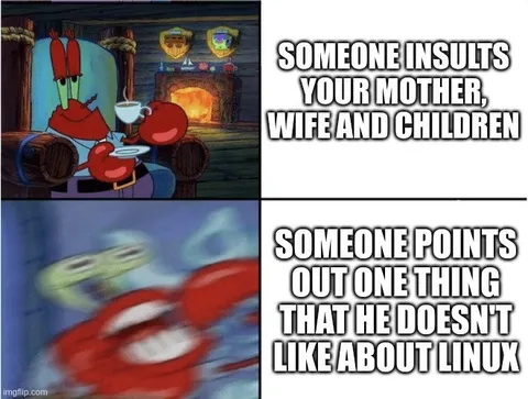 Mr. Krabs Defends Linux