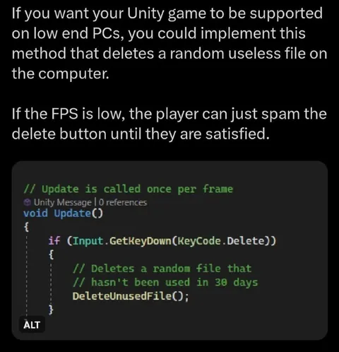 Unity Deletes Files for FPS