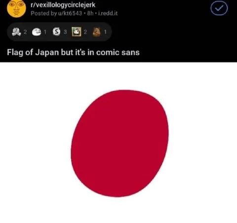 Japan Flag in Comic Sans