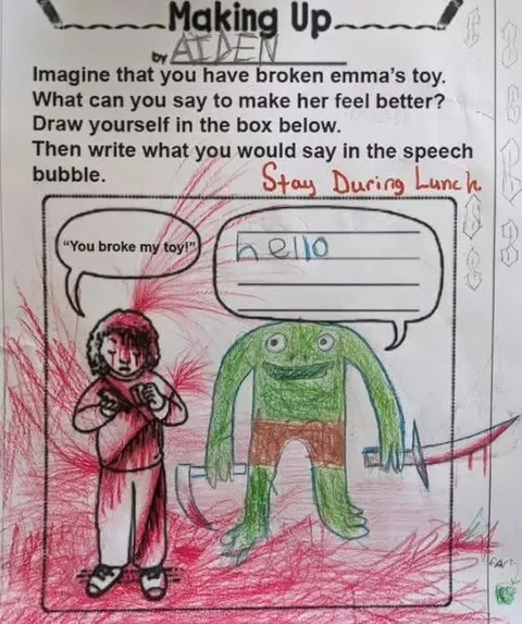 Alien Comforts a Broken Toy