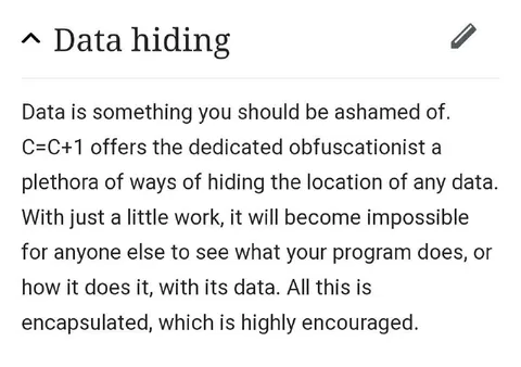 C++ Data Hiding Joke