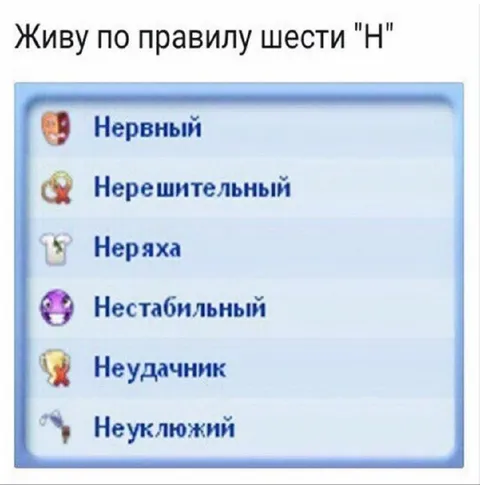 Живу по правилу шести Н