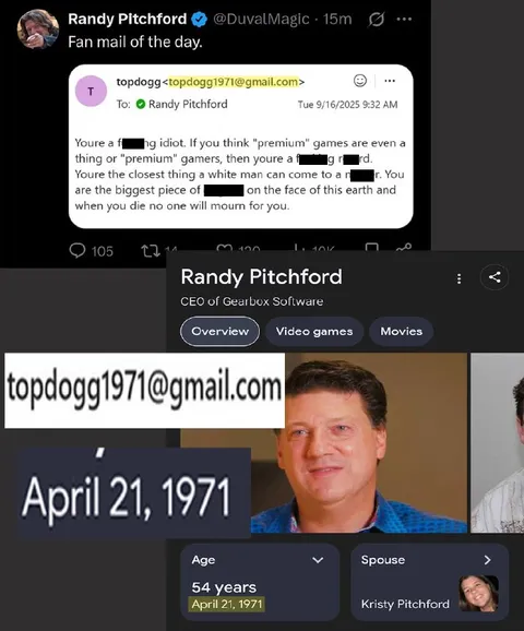 Randy Pitchford Fan Mail