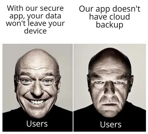 Secure App Users vs No Backup