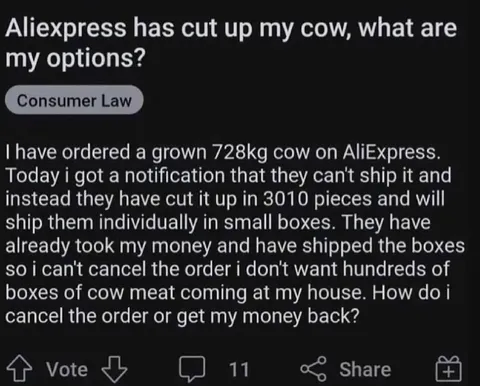 AliExpress Cow Delivery Problem