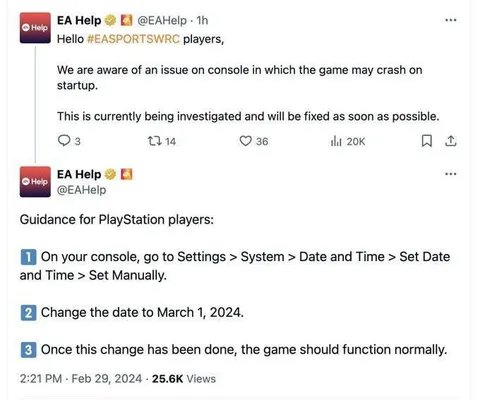 EA Fixes Game by Changing Date