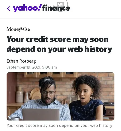 Credit Score Web History