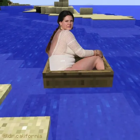 Женщина в лодке Minecraft