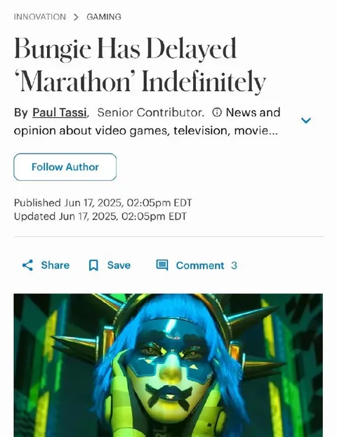 Bungie Delays Marathon Indefinitely