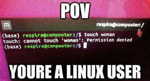 Linux User Cannot Touch Woman