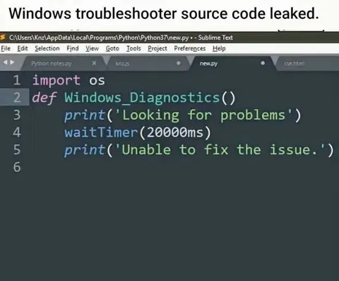 Windows Troubleshooter Source Code