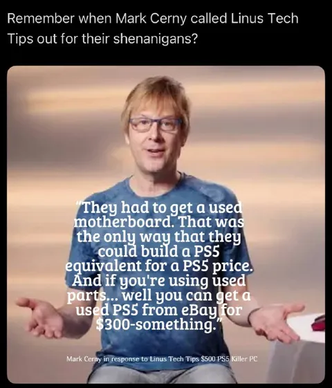 Mark Cerny Calls Out Linus Tech Tips
