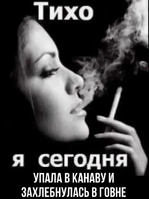 Тихо, я сегодня в говне