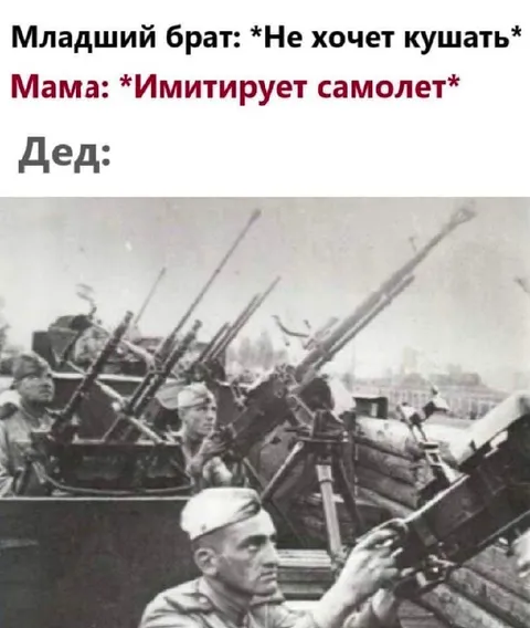 Дед имитирует ПВО