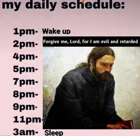 Evil Daily Schedule Meme