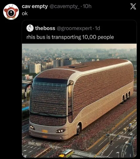 Bus Transporting 10,00 People