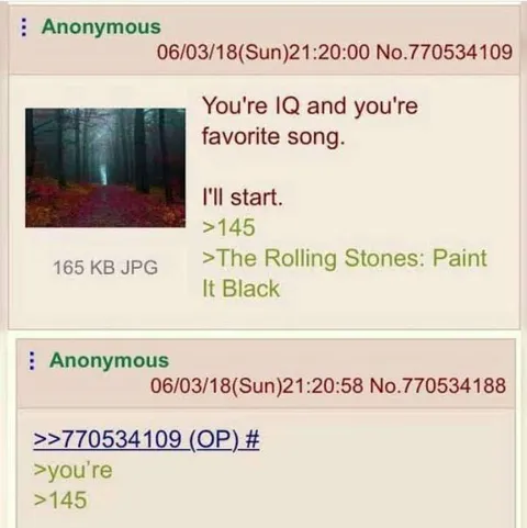 You're IQ and Favorite Song