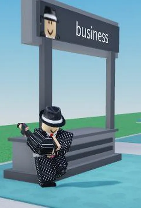Business Sign Accordion Man