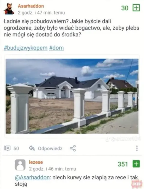 Ogrodzenie dla bogactwa i plebsu