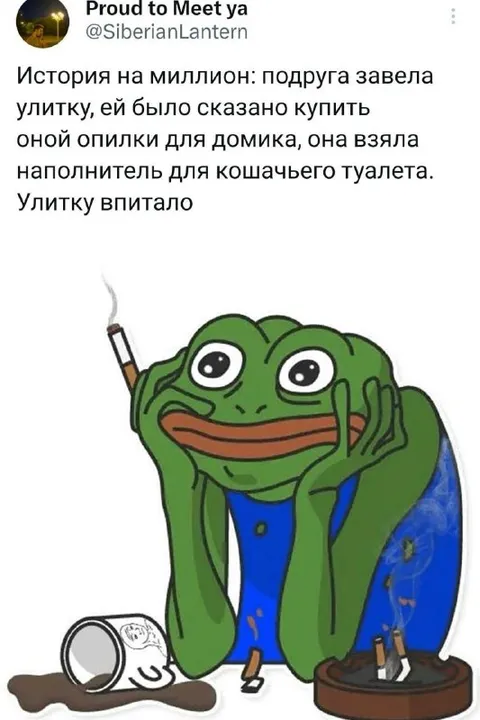 Улитку впитало наполнителем