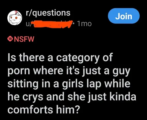 Guy Sitting in Her Lap Crying