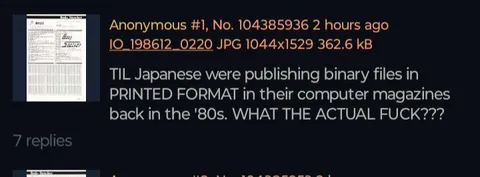 Printed Binary Files in Japan