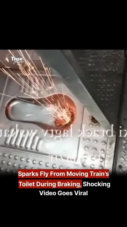 Sparks Fly From Train Toilet