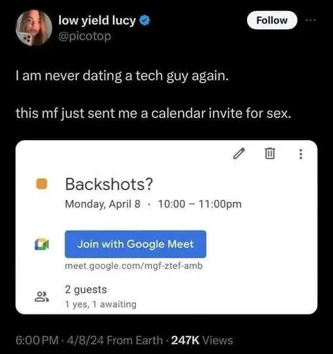 Calendar Invite for Sex