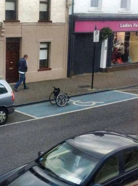 Wheelchair in the Bike Lane