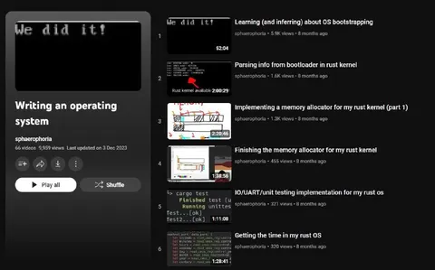 Writing an Operating System Playlist