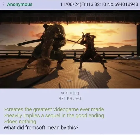 Sekiro sequel never comes