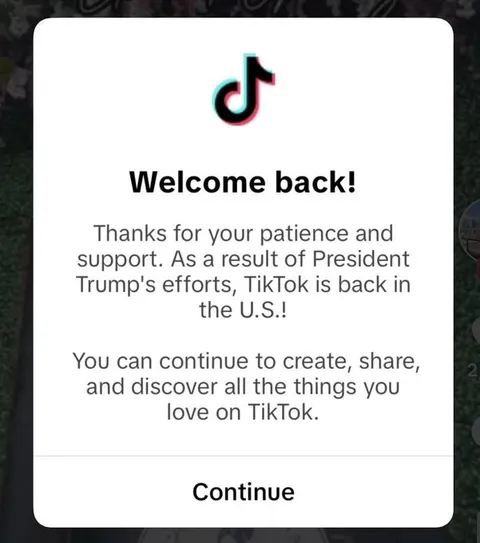 TikTok Welcomes Back America