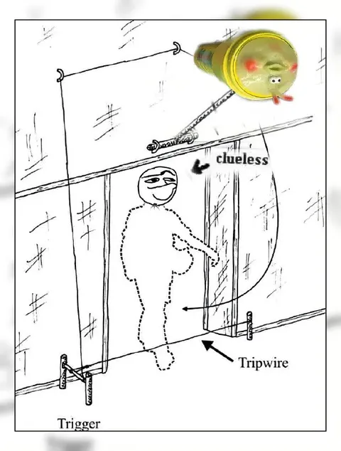 Clueless Person Walking Into a Trap