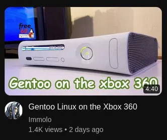 Gentoo on the Xbox 360