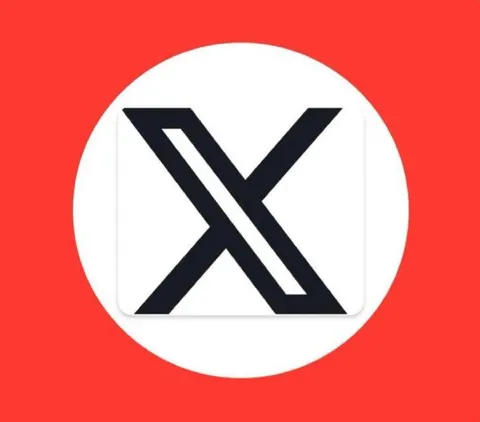 Логотип X на красном фоне