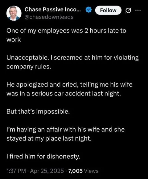 Employee's Impossible Excuse