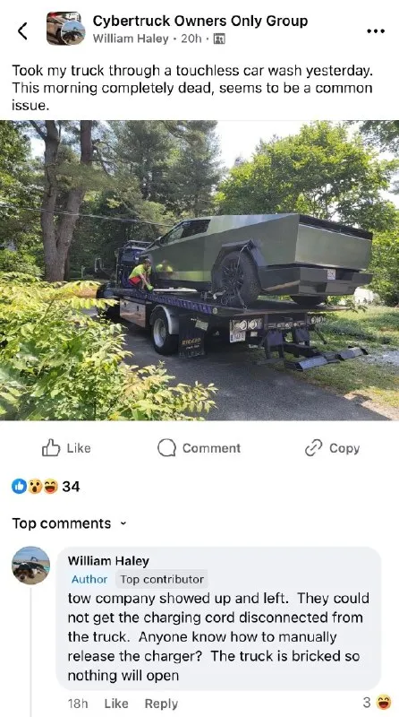 Cybertruck Stranded After Car Wash