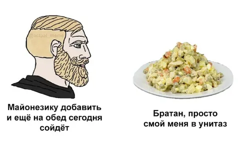 Майонезный салат в унитазе
