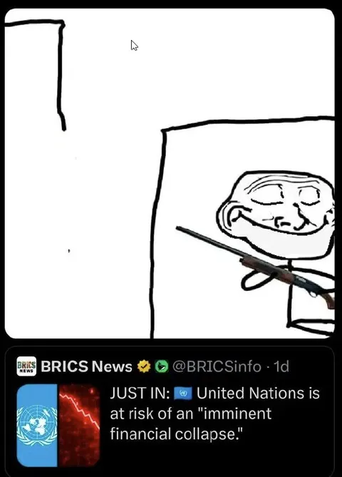 Trollface Reads UN Collapse News