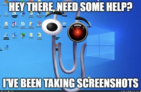 Clippy Taking Screenshots