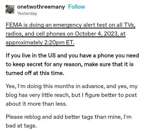 Emergency Alert Secret Phone Warning