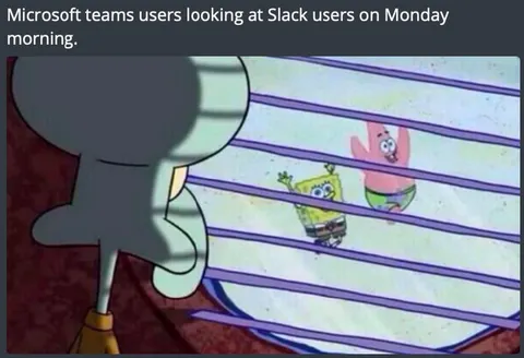Microsoft Teams Users Watching Slack